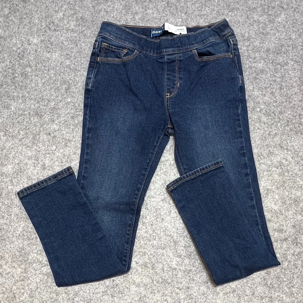 Old Navy Kids Skinny Built-In Tough Dark Wash Adjustable Waist Jeans Large 10-12